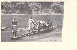 Nouvelle Calédonie - Pirogue Canaque - Animé - Carte Postale Ancienne - Nieuw-Caledonië