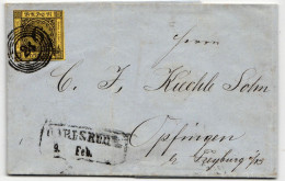 Baden 7 Auf Brief N 5 24 "Karlsruhe" Mit Eisenbahn "Curs"-Stempel III #JS804 - Briefe U. Dokumente