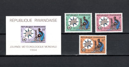 Rwanda 1964 Space, Meteorology Set Of 3 + S/s MNH - Africa