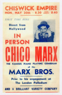 Chico Of The Marx Brothers Live Chiswick Theatre Poster Postcard - Other & Unclassified