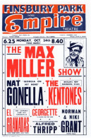 Max Miller Comedian Live At Finsbury Park Empire Poster Postcard - Sonstige & Ohne Zuordnung