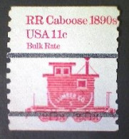 United States, Scott #1905a, Used(o), 1984 Coil, Transportation Series: Caboose Of 1890s, 11¢, Red - Used Stamps