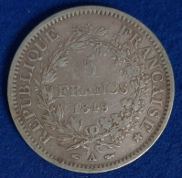 (CG#029) - II ème République - 5 Francs 1849 A, Paris - Argent - 5 Francs