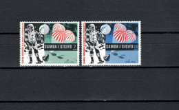 Samoa 1969 Space, Apollo 11 Moonlanding Set Of 2 MNH - Oceanië