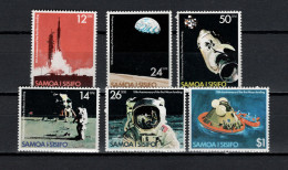 Samoa 1979 Space, 10th Anniversary Of Apollo 11 Moonlanding Set Of 6 MNH - Oceanía