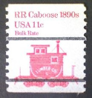 United States, Scott #1905a, Used(o), 1984 Coil, Transportation Series: Caboose Of 1890s, 11¢, Red - Used Stamps