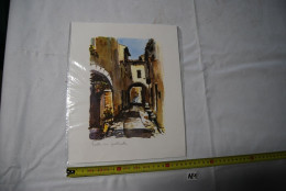 AF1 Oeuvre - Aquarelle - Vieille Rue Provençale - Signée - Aquarel