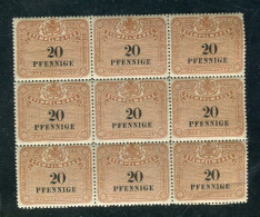 "DEUTSCHLAND" Stempelmarke "20 Pfennige" 9er-Block ** (R1085) - Kilowaar (max. 999 Zegels)