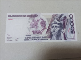 Billete De México De 50000 Pesos Del Año 1986 Serie AA, Nº Bajisimo, UNC - Mexique