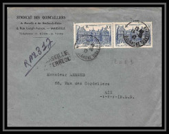 108047 Lettre Recommandé Provisoire Bouches Du Rhone N°760 Luxembourg Marseille Saint Ferréol 1947 - Tijdelijke Stempels