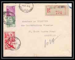 107402 Lettre Recommandé Cover Bouches Du Rhone Pa Poste Aerienne N°17 Iris Marseille Saint Henri 1949 - 1960-.... Covers & Documents