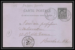108980 Carte Postale Entier Postal Stationery Bouches Du Rhone 10c Sage 1886 Marseille Bourse Daguin - Postales Tipos Y (antes De 1995)