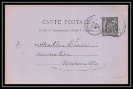 108966 Carte Postale (postcard) Entier Postal (Stamped Stationery) Bouches Du Rhone 10c Sage 1884 Marseille Bourse - Cartoline Postali E Su Commissione Privata TSC (ante 1995)