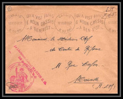 108723 Lettre Cover Bouches Du Rhone 1923 Fm Cassis Krag Qu A Vist Paris - Military Postmarks From 1900 (out Of Wars Periods)