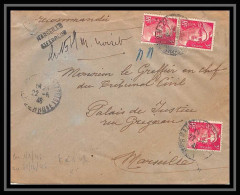 108364 Lettre Recommandé Provisoire Cover Bouches Du Rhone N°716 Gandon 1946 Marseille Pl Saint Ferréol - Bolli Provvisori