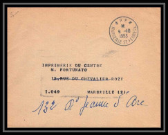 108196 Lettre Cover Bouches Du Rhone Marseille Saint Ferréol Port Payé 1953 - Army Postmarks (before 1900)