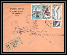 108192 Lettre Recommandé Cover Bouches Du Rhone Pa Poste Aerienne N°42 Mystère 1967 Marseille Saint Ferréol - 1960-.... Lettres & Documents