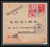 108071 Lettre Recommandé Cover Bouches Du Rhone Pa Poste Aerienne N°17 Iris Marseille Saint Ferréol 1949 - 1960-.... Lettres & Documents