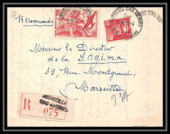 109918 Lettre Recommandé Cover Bouches Du Rhone PA Poste Aerienne N°17 Iris 1949 Marseille Cinq Avenues A5 - 1960-.... Storia Postale