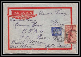 109773 Lettre Cover PA Poste Aerienne Aviation Bouches Du Rhone N°391 Avignon Marseille Chave A4 Pour Accra Gold Coast 1 - 1960-.... Briefe & Dokumente