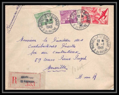 110858 Lettre Recommandé Cover Bouches Du Rhone PA Poste Aerienne N°17 Iris 1949 Marseille Saint Barnabé  - 1960-.... Cartas & Documentos