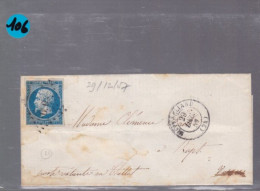 Un Timbre N° 14 Napoléon III     20 C   Bleu  Sur Lettre    Pour  Rupt     1857 - 1853-1860 Napoleone III