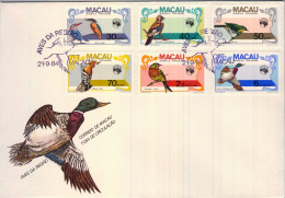 1984 MACAO , PRIMER DIA / FIRST DAY COVER , YV. 495 / 500 - AVES , PÁJAROS , BIRDS - FDC