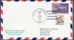 Braniff Inaugural Flight - Boston-Dallas-Fort Worth-Frankfurt - 3c. 1961-... Cartas & Documentos