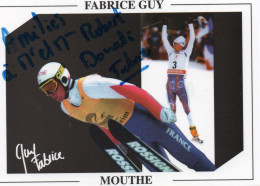 SPORT D'HIVER - COMBINE NORDIQUE - PHOTO DEDICACEE DU CHAMPION OLYMPIQUE DES JO D'ALBERVILLE 92 FABRICE GUY - Sports D'hiver