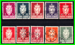 NORUEGA - NORWEY ( EUROPA ) SELLOS DE SERIE AÑO 1955 - Oblitérés