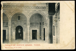 TUNIS Palais De Justice Arabe A & S Carte Tachée - Tunisie