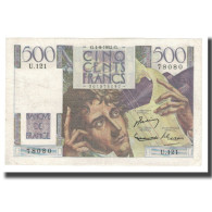 France, 500 Francs, Chateaubriand, 1952, BELIN ROUSSEAU GARGAM, 1952-09-04, TTB - 500 F 1945-1953 ''Chateaubriand''