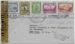 Ecuador Examined Letter 1943 To New York Including One Official Stamp - Ecuador