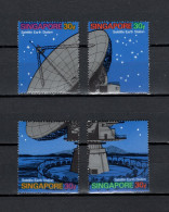 Singapore 1971 Space, Earth Station Singapore 4 Single Stamps MNH - Asia