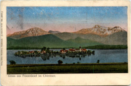 Gruss Aus Fraueninsel Im Chiemsee - Lunakarte - Chiemgauer Alpen