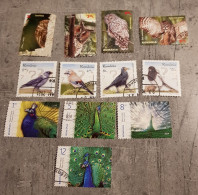 BIRDS ROMANIA BIRDS OWLS-PAVO CRISTATUS 3 SETS USED - Gebraucht