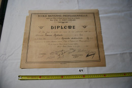 AF1 Ancien Diplôme - Ecole Saint Ghislain - Confection - 1939 - Diplomi E Pagelle