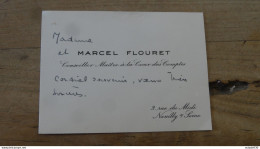 Mot Sur Carte De Visite De Marcel FLOURET, Résistant, Fonctionnaire, Pdt EDF Et SNCF ........  PHI ............. 14971b - Cartes De Visite