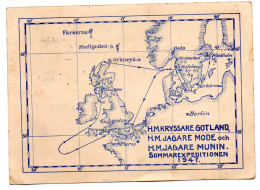 SOMMAREXPEDITIONEN 1947 - Le Havre Ecosse Suède - Carte Circulé écrite ( Suédois ? ) RARE - Suède