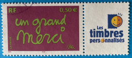 France 2004 : Timbre De Message "Un Grand Merci" N°3637A Oblitéré - Usados