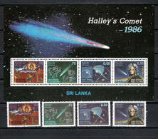 Sri Lanka 1986 Space, Halley's Comet Set Of 4 + S/s MNH - Asia