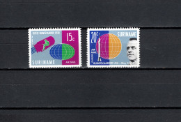 Suriname 1961 Space, Set Of 2 Light Blue Type II MNH - South America