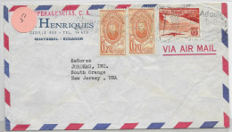 Ecuador Letter To South Orange USA 1957 - Equateur