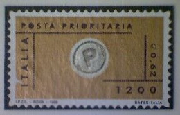 Italy, Scott #2298, Used (o), 1999, Priority Mail, 1.200 Lira, Gold, White, And Black - 1991-00: Gebraucht