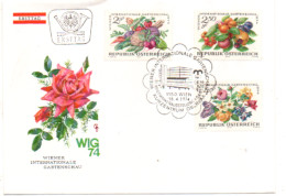 Österreich 1974 MiNr.: 1444-1446 Gartenschau; Austria FDC Scott:982-984 YT: 1274-1276 Sg: 1699-1699 - FDC