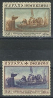 SPAIN,  1930, COLUMBUS LAVING PALOS STAMPS SET OF 2, #427 & 429, MM (*). - Oblitérés