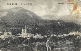 ROMANIA 1929 BAIA SPRIE VIEW, CHURCHES, BUILDINGS, PEOPLE, ARCHITECTURE, PEOPLE, FOREST, MOUNTAIN LANDSCAPE - Romania