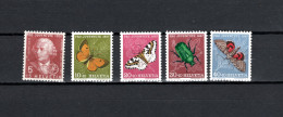 Switzerland 1957 Space, Leonhard Euler 250th Birthday Anniv., Butterflies Set Of 5 MNH - Europe