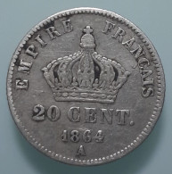 (CG#049) - Napoléon III - 20 Centimes 1864 A, Paris - 20 Centimes