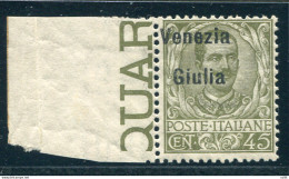 Venezia Giulia - Floreale Cent. 45 Soprastampa Spostata - Ortsausgaben/Autonome A.